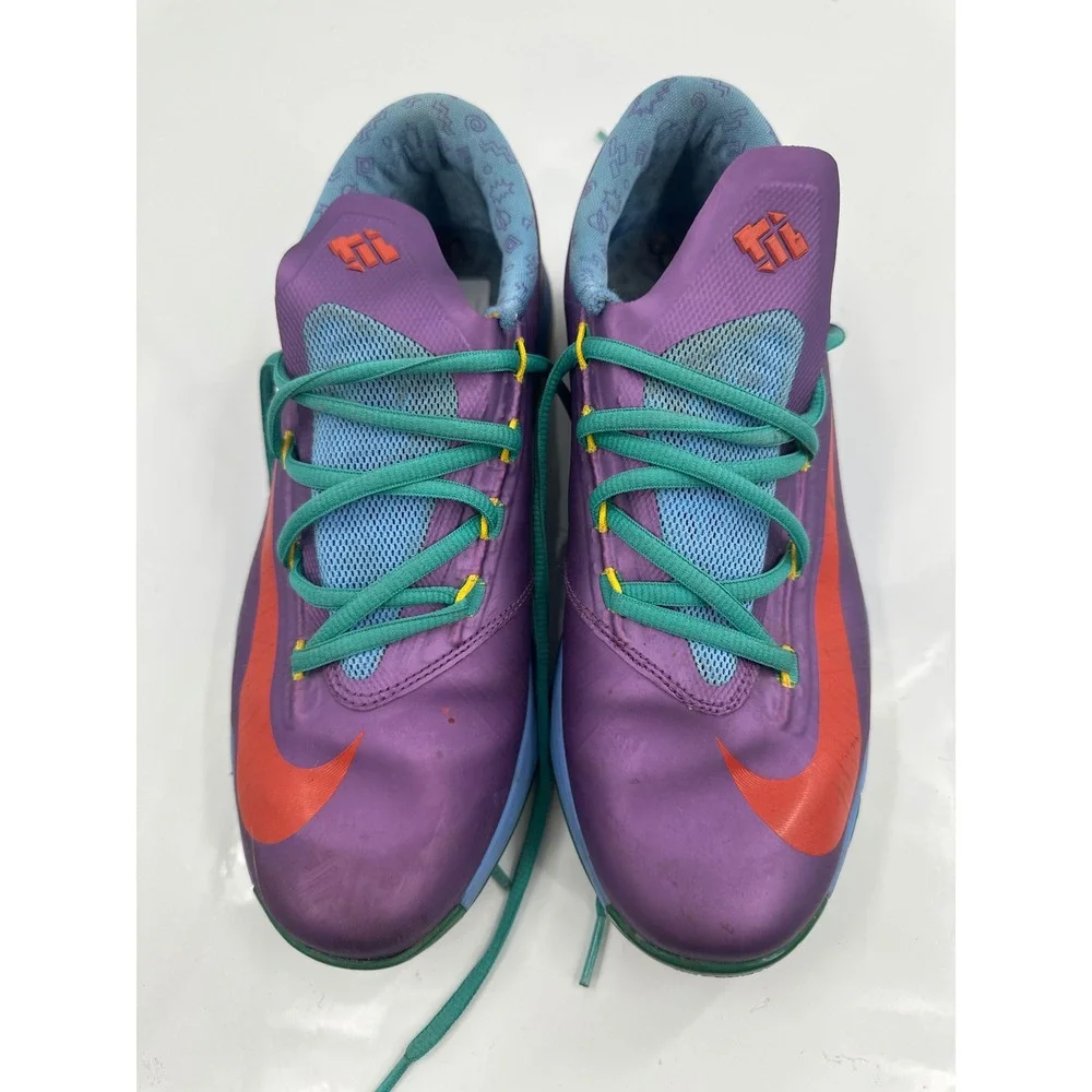 Nike KD 6 Energy Purple Blue Green Basketball Shoes Mens 6Y Womens 7.5